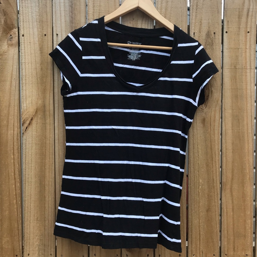 Striped Scoop Neck Tee